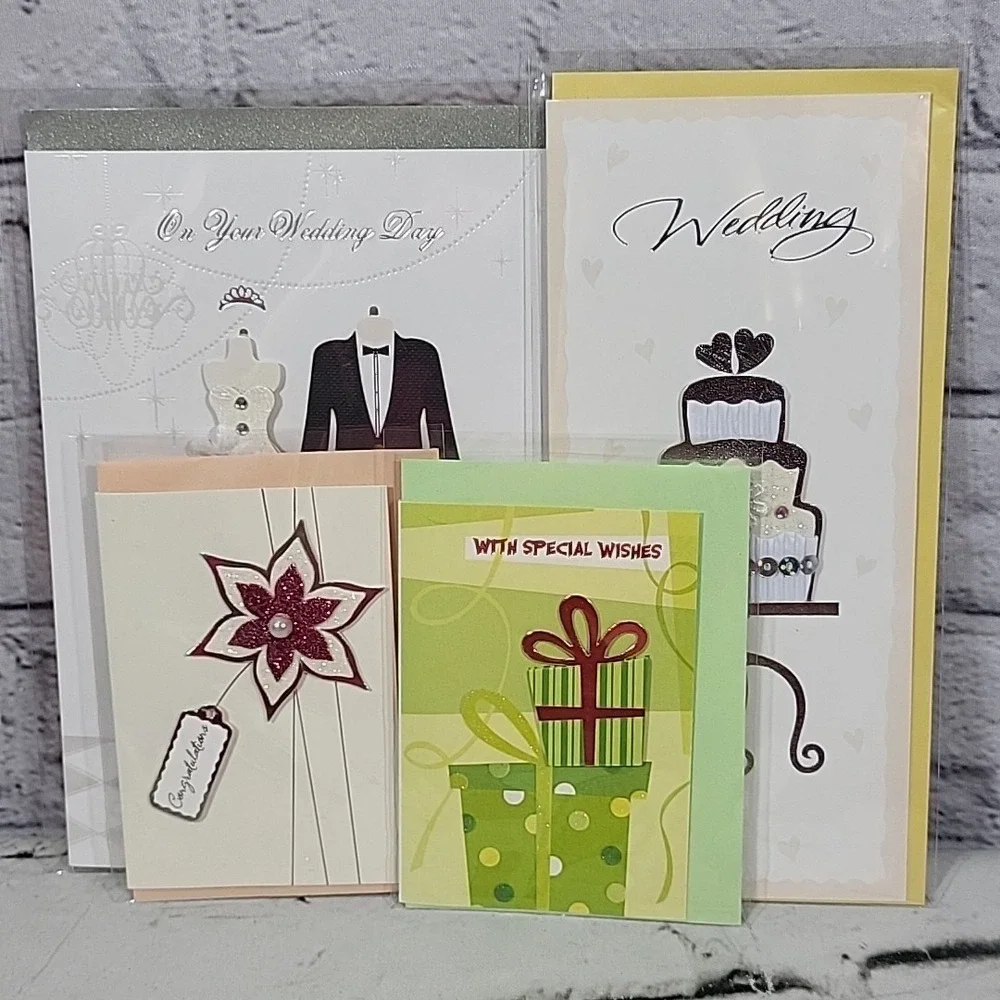 New Greeting Cards Wedding Congratulations Lot Of 4 Cash Holder Minis Envelopes